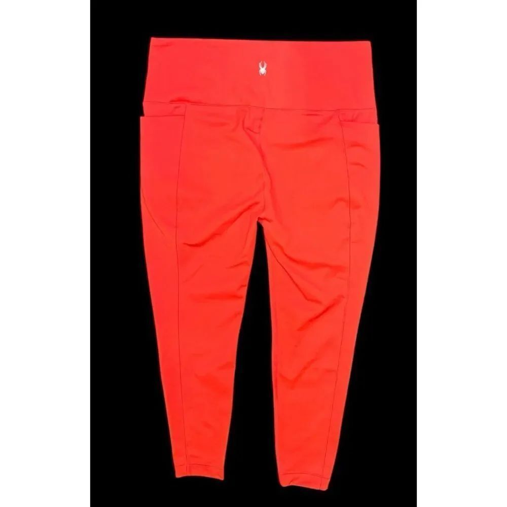 Spyder Active Leggings X-Large Red Phone Pocket Active Work Out Leisurewear - Picture 4 of 14